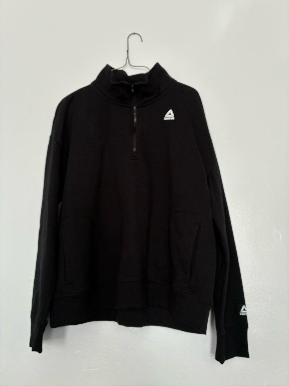 Reebok Men’s Black Half-Zip Sweater with Logo